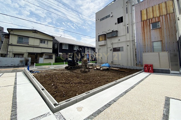 「矢口渡」 新築分譲住宅 1号棟 販売現地(2021.4撮影)