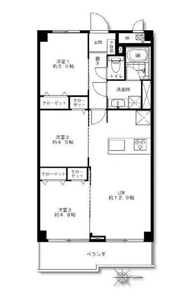 パシフィック馬事公苑前2号棟 間取図