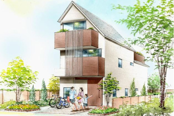 「西小山」 新築一戸建て 建物完成予想パース