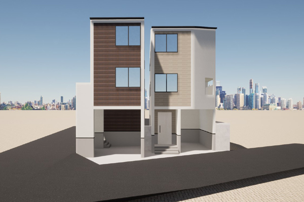 目黒区八雲 新築分譲住宅/A号棟 建物完成予想パース